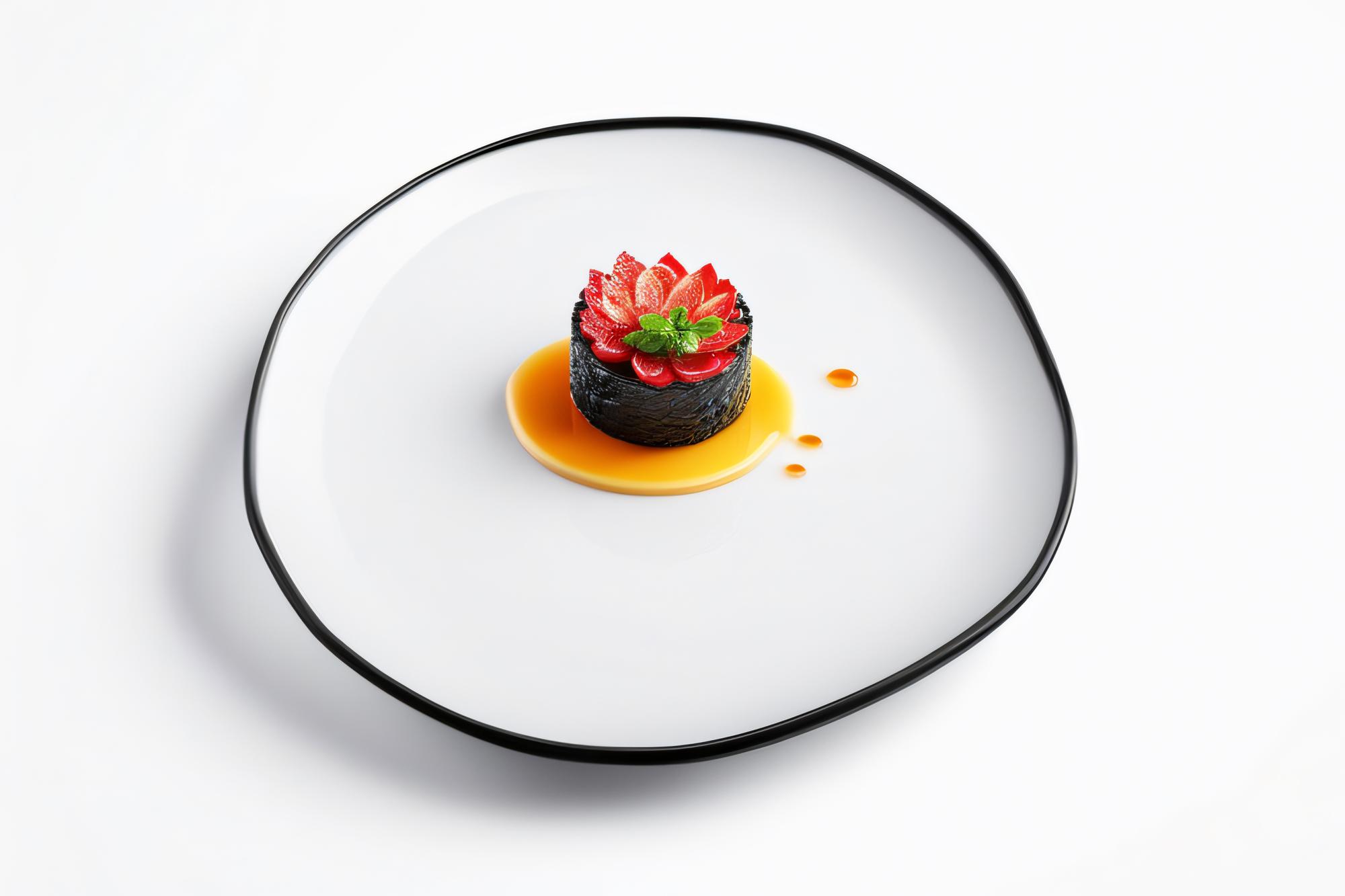 Piatto gourmet fotografato in luce naturale